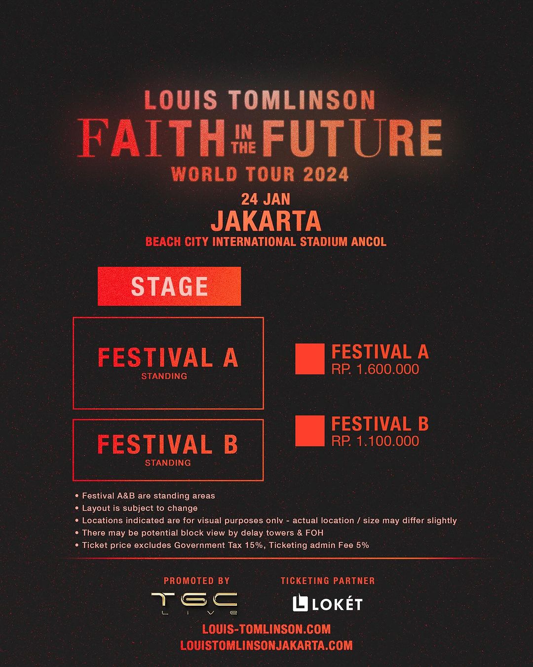 Seat Map Konser Louis Tomlinson Jakarta 2024